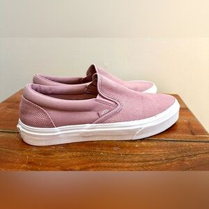 Vans Women Classic Slip-On Herringbone shoes in Nostalgia Rose Size 10